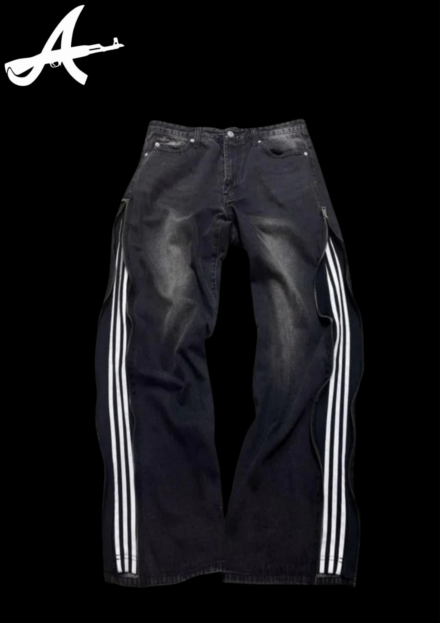 'STRIPED' FLARED DENIM